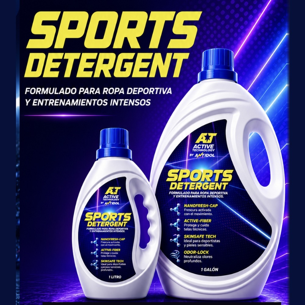 AT Sports Detergent — Alto Rendimiento Textil